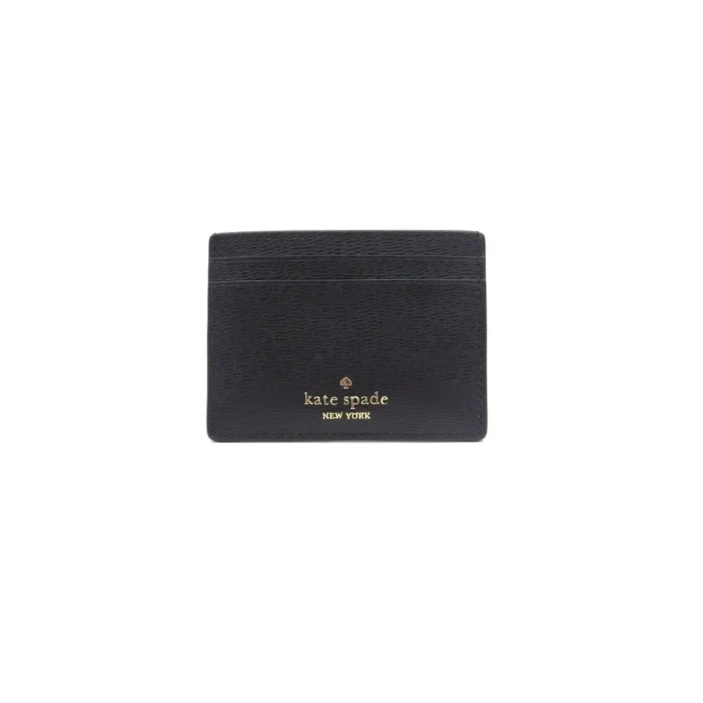NWT Kate Spade NYC Big Apple Pretzel Small Saffiano Slim Card Case Holder Black